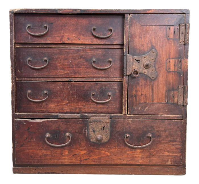 meiji period traditional japanese tansu storage chest 1890s 6287