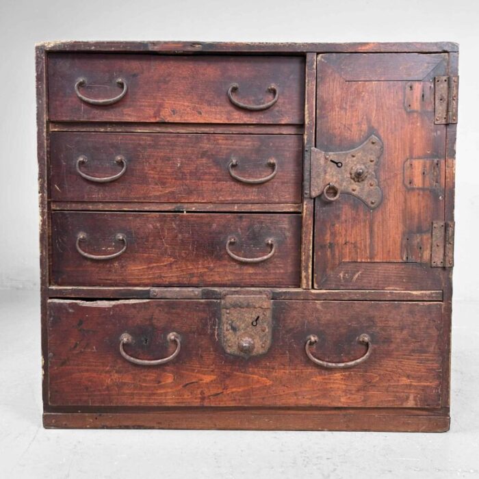 meiji period traditional japanese tansu storage chest 1890s 6548