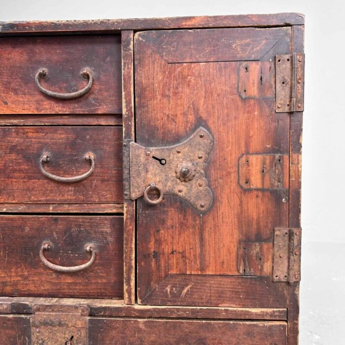 meiji period traditional japanese tansu storage chest 1890s 8610