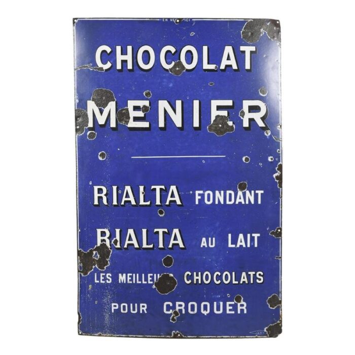 menier chocolate enameled sheet metal plate 1