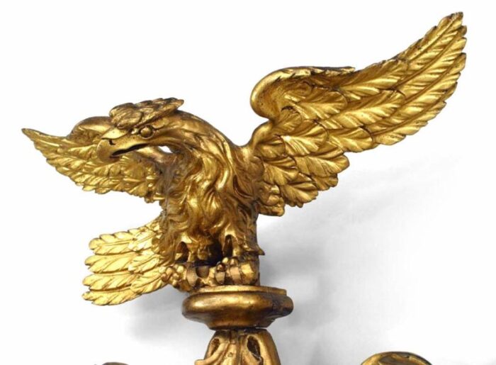 michael omalley irish victorian gilt girandole eagle crest wall mirror 3155