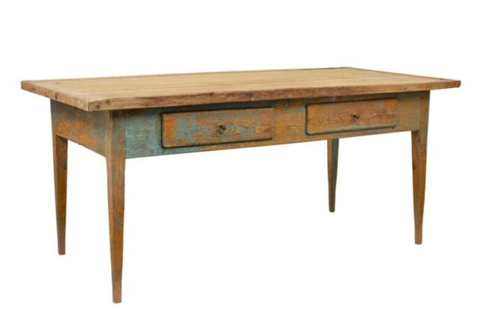 mid 19th century swedish pine bakers table 7552