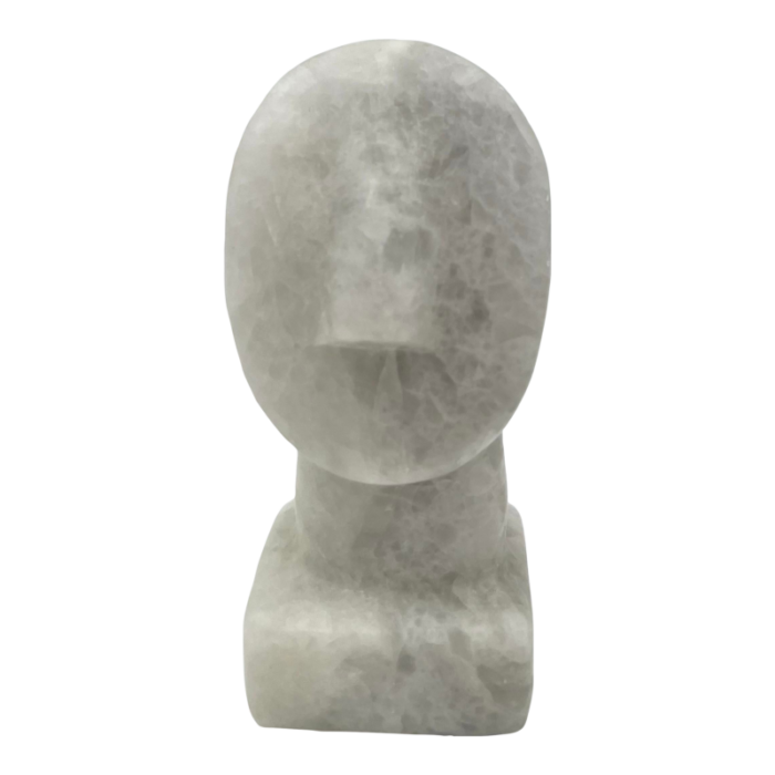 mid 20th century modern hand carved white marble cycladic head 2611