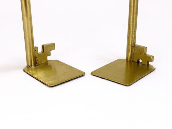 mid century austrian brass key bookends 1950s set of 2 10