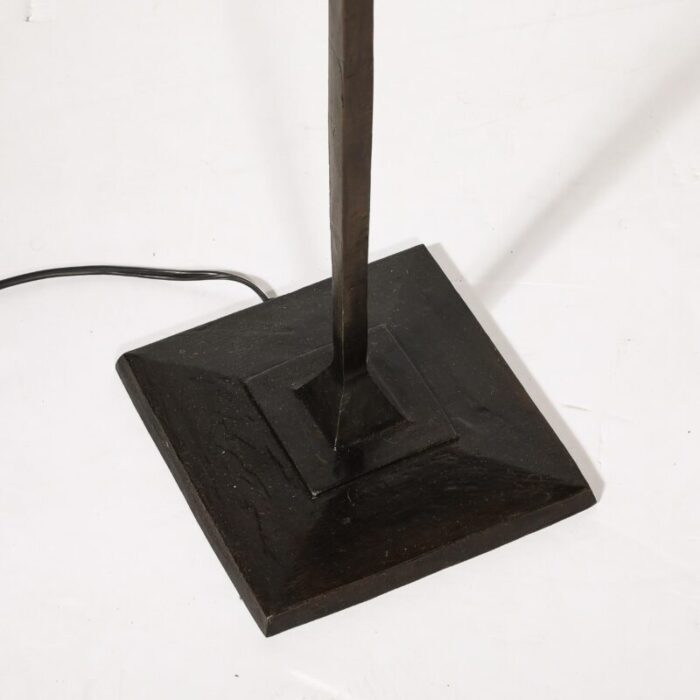 mid century bronze floor lamp w pointed detailing in the manner of giocametti 0731