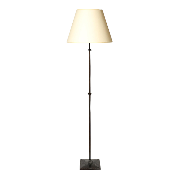 mid century bronze floor lamp w pointed detailing in the manner of giocametti 0842