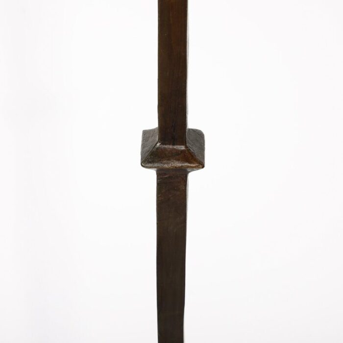 mid century bronze floor lamp w pointed detailing in the manner of giocametti 1061