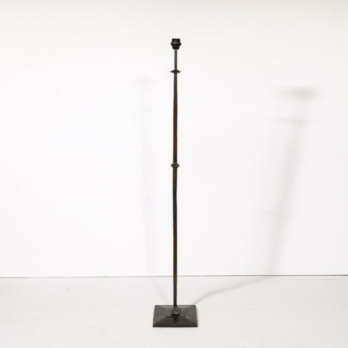 mid century bronze floor lamp w pointed detailing in the manner of giocametti 1864