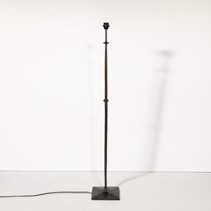 mid century bronze floor lamp w pointed detailing in the manner of giocametti 4209