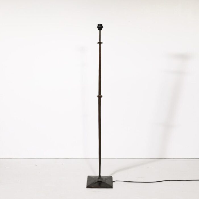 mid century bronze floor lamp w pointed detailing in the manner of giocametti 9788