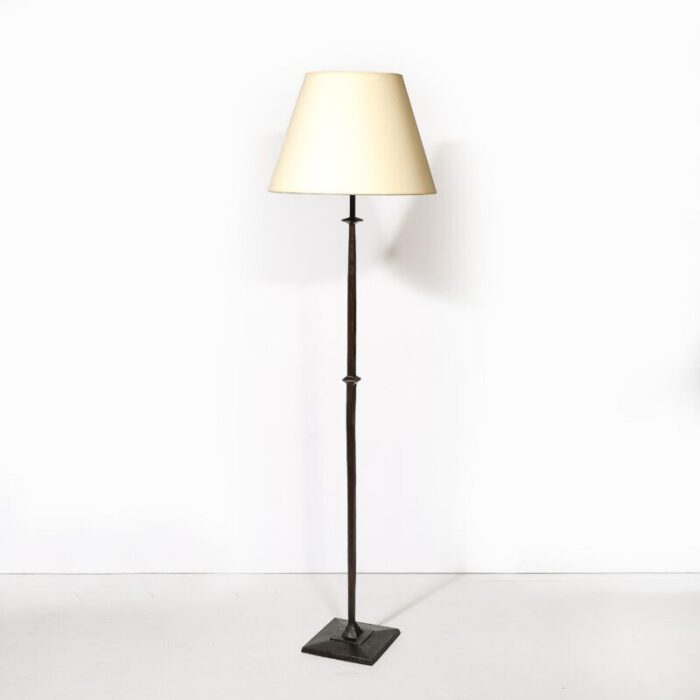 mid century bronze floor lamp w pointed detailing in the manner of giocametti 9951