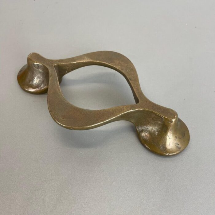 mid century brutalist bronze candleholder by michael harjes 1960s 16