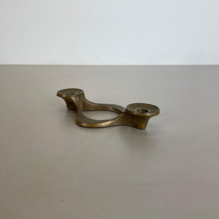 mid century brutalist bronze candleholder by michael harjes 1960s 4