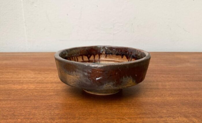 mid century brutalist german studio pottery bowl from goebel 1960s 1