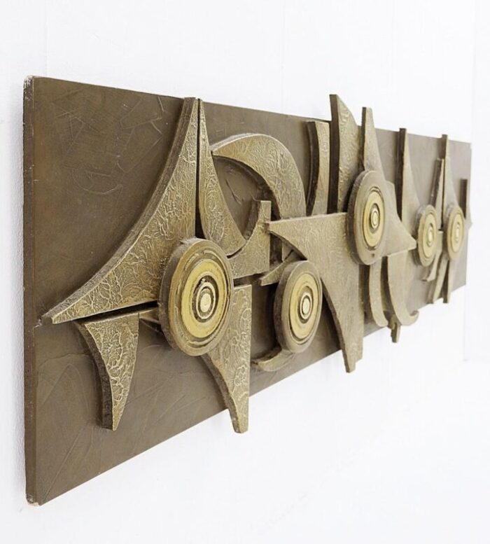 mid century brutalist wall art sculpture 1970s 2