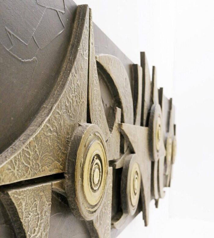 mid century brutalist wall art sculpture 1970s 3