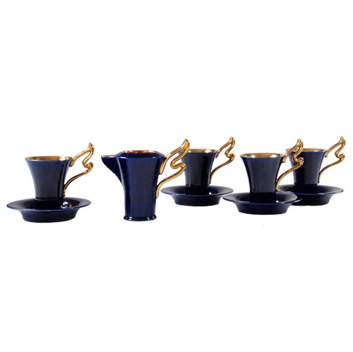 mid century french ceramic coffee set 1950s set of 5 1