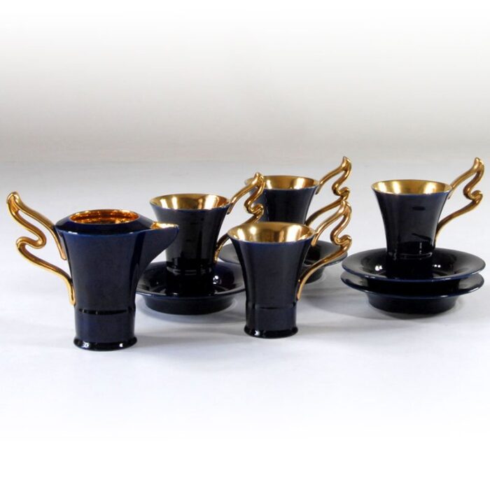 mid century french ceramic coffee set 1950s set of 5 4