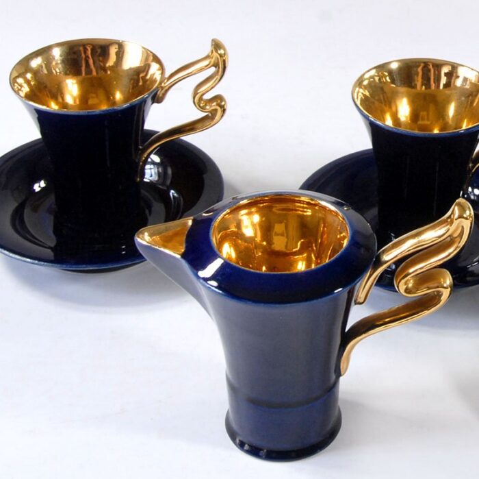 mid century french ceramic coffee set 1950s set of 5 5