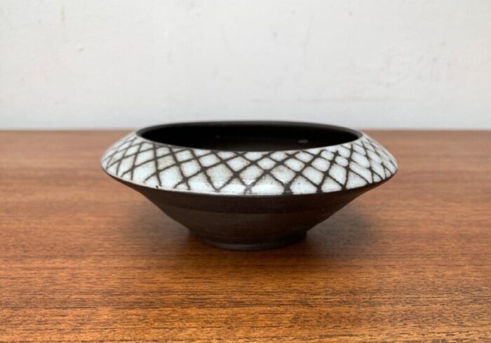 mid century german studio pottery bowl or ikebana vase from bkw boettger keramik wandsbek hamburg 1960s 1