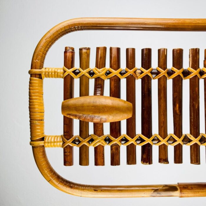 mid century modern bamboo and rattan coat rack attributed to olaf von bohr italy 1950s 6886