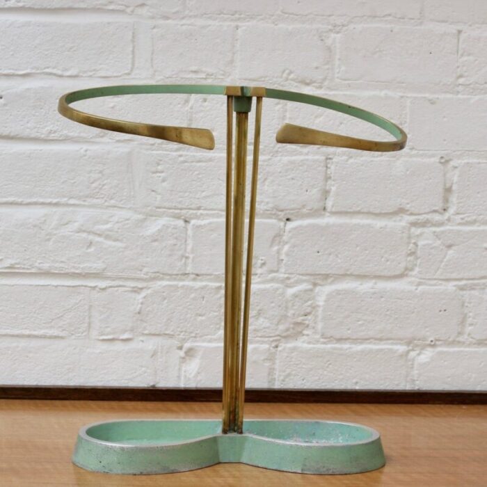 mid century modern brass umbrella stand attributed to artes h h seefried steppach 1950s 1