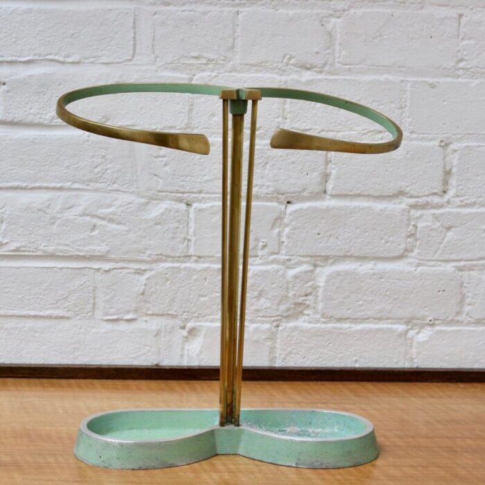 mid century modern brass umbrella stand attributed to artes h h seefried steppach 1950s 2