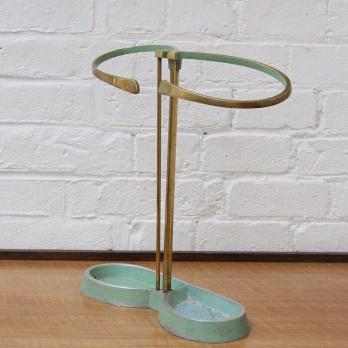 mid century modern brass umbrella stand attributed to artes h h seefried steppach 1950s 3