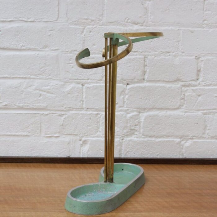 mid century modern brass umbrella stand attributed to artes h h seefried steppach 1950s 4