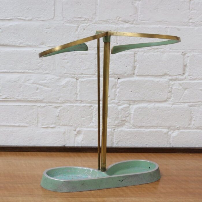 mid century modern brass umbrella stand attributed to artes h h seefried steppach 1950s 5