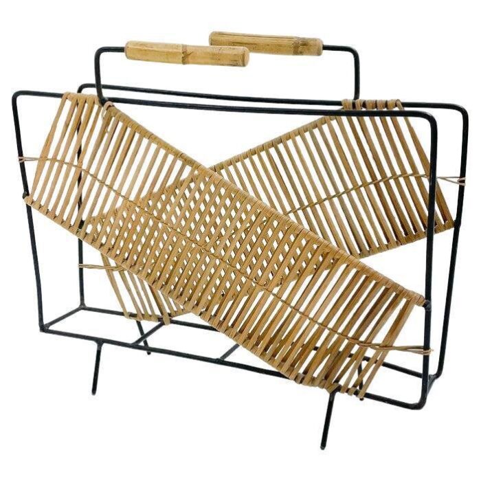 mid century modern magazine rack italy 1950s 1