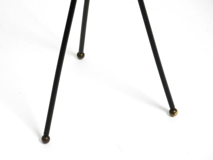 mid century tripod iron stand ashtray with brass bowl 13