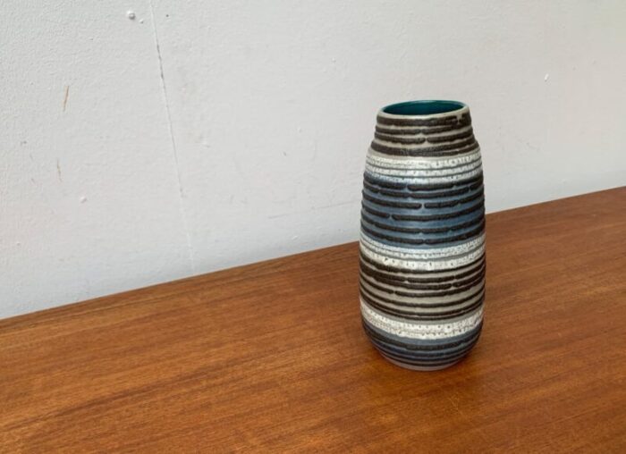 mid century west german pottery wgp fat lava vase from scheurich 1960s 2