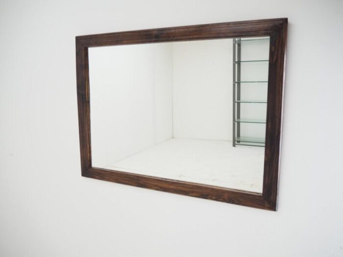 mid century wooden wall mirror 1960s 5 1