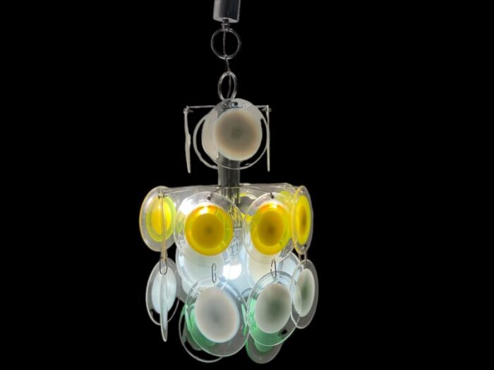 midcentury italian murano glass disc hanging light 1970s 4081