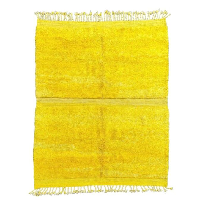 modern moroccan yellow berber handmade rug 1990s 4347