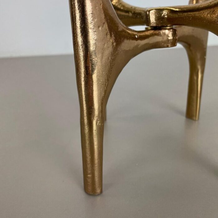 modernist sculptural brutalist bronze candleholder france 1970s 12