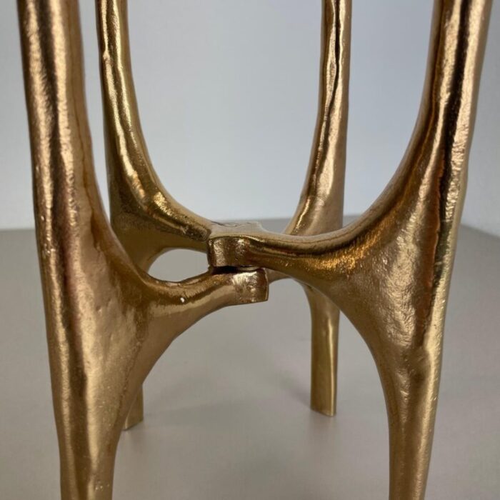 modernist sculptural brutalist bronze candleholder france 1970s 9