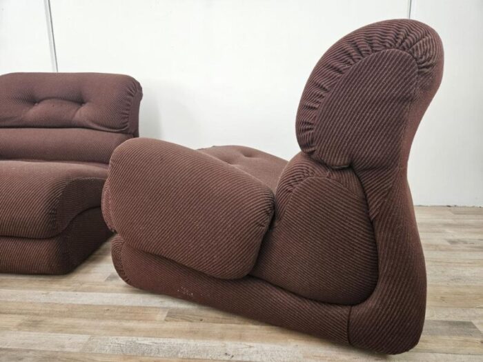 modular fabric sofa with five seats 1970s set of 5 4007