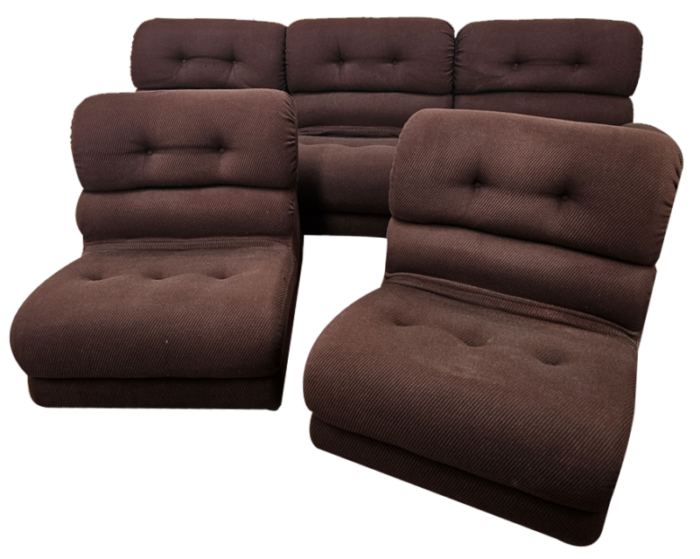 modular fabric sofa with five seats 1970s set of 5 7415