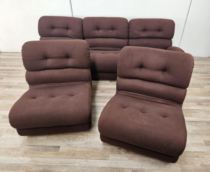 modular fabric sofa with five seats 1970s set of 5 9191