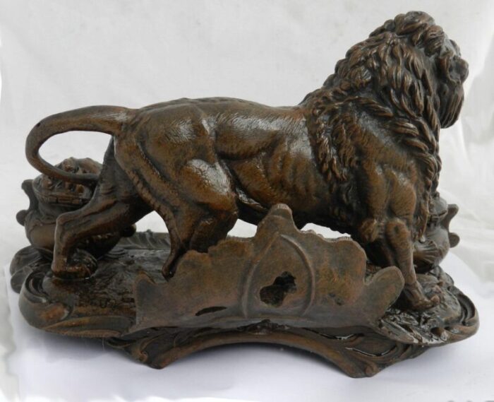 napoleon french lion inkwell desk inkstand 1890s 9