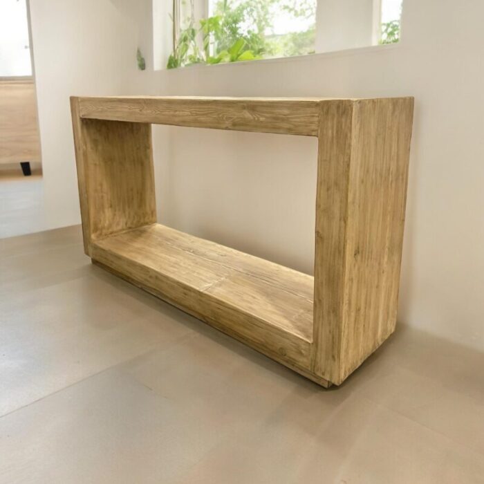 natural reclaimed elm wood rectangle console table 4812