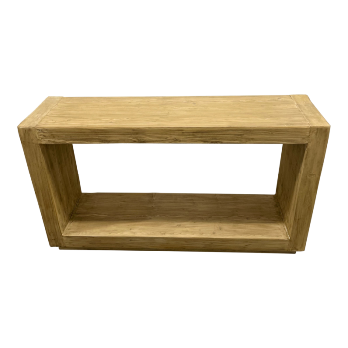 natural reclaimed elm wood rectangle console table 9645