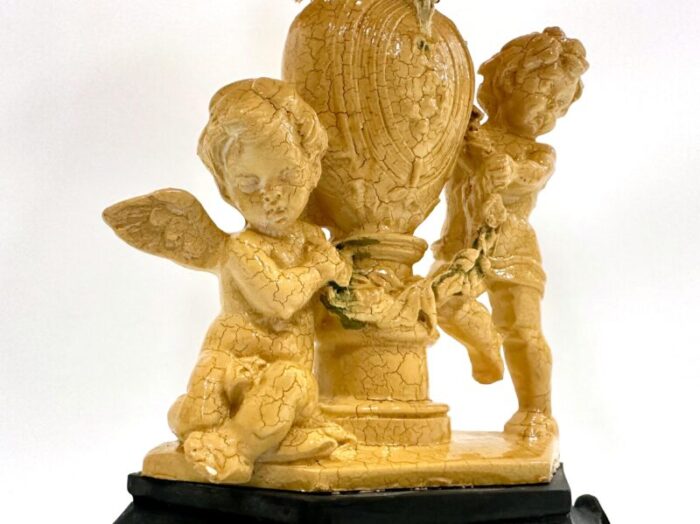 neo classical table lamp with cherubs by amilcare santini for kalmar 1960s 9889