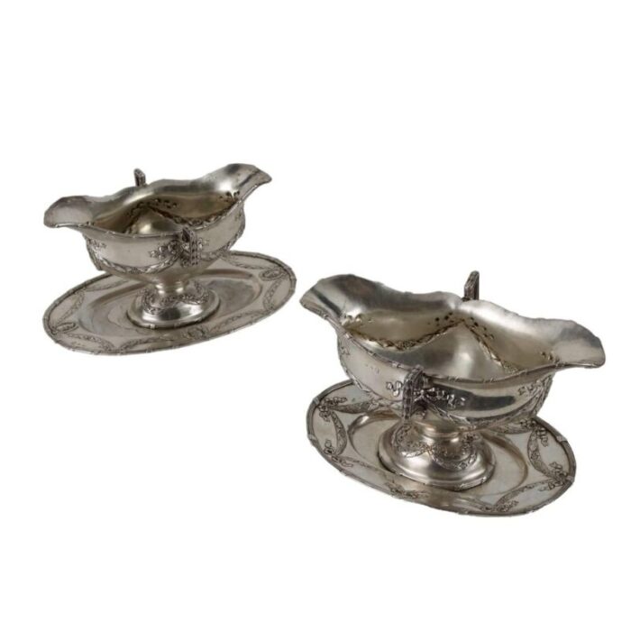 neoclassical silver sauce bowls set of 2 1