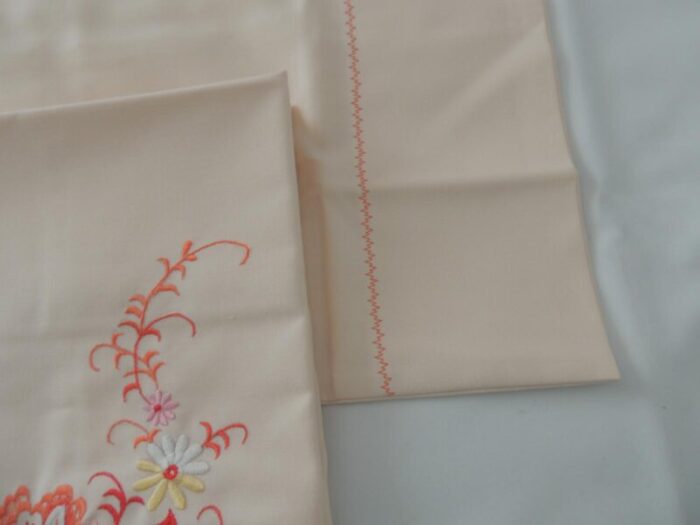 orange and pink embroidered cotton king pillowcasescovers set of 2 8707