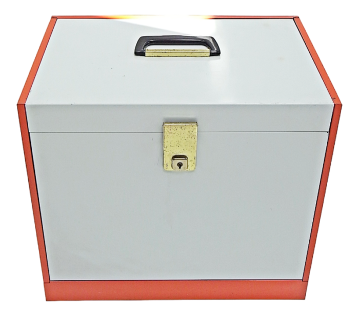 orange document box in coloured metal sheet 8376