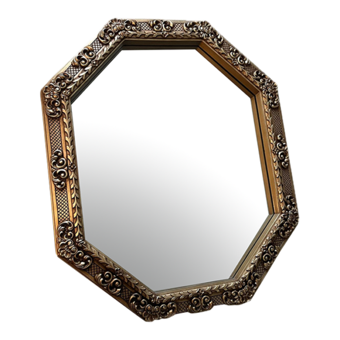 ornate vintage 1970s gold mirror 4029