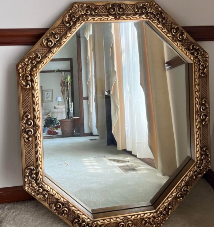 ornate vintage 1970s gold mirror 6299